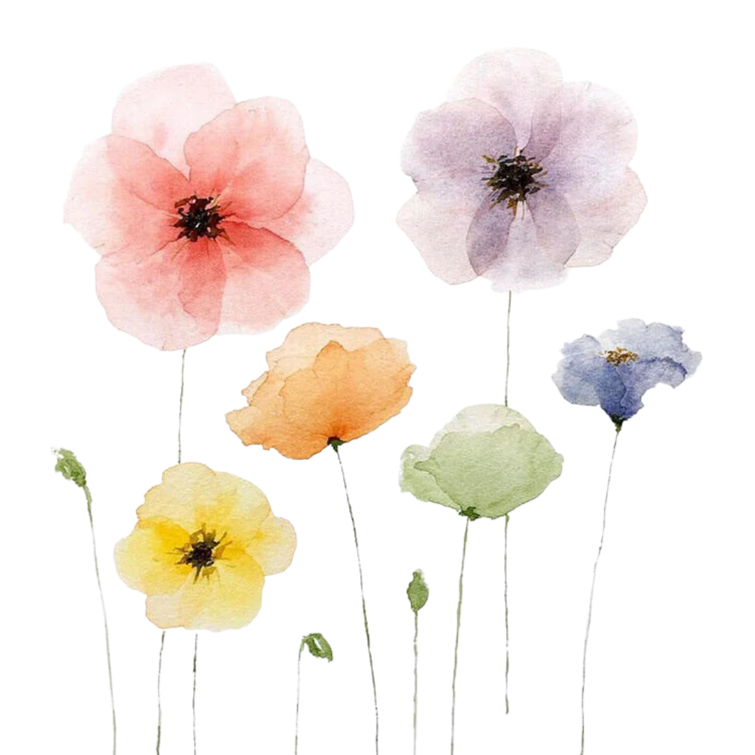 Adult Recess Watercolor Flowers Fort Smith Public Library